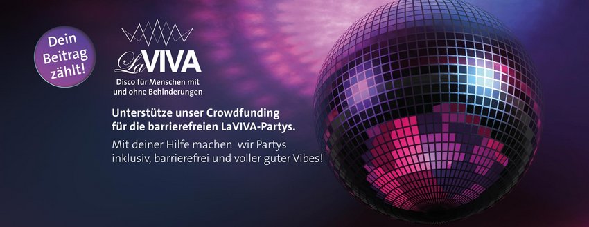 Werbeflyer für das Crowdfunding für die LaVIVA-Partys.