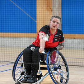 Cynthia Mathes beim Training jedes Bewegungsablaufs